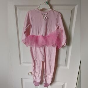 Ballerina Pink Baby Girl Tutu Footed Pajamas, Dress Up, or Halloween